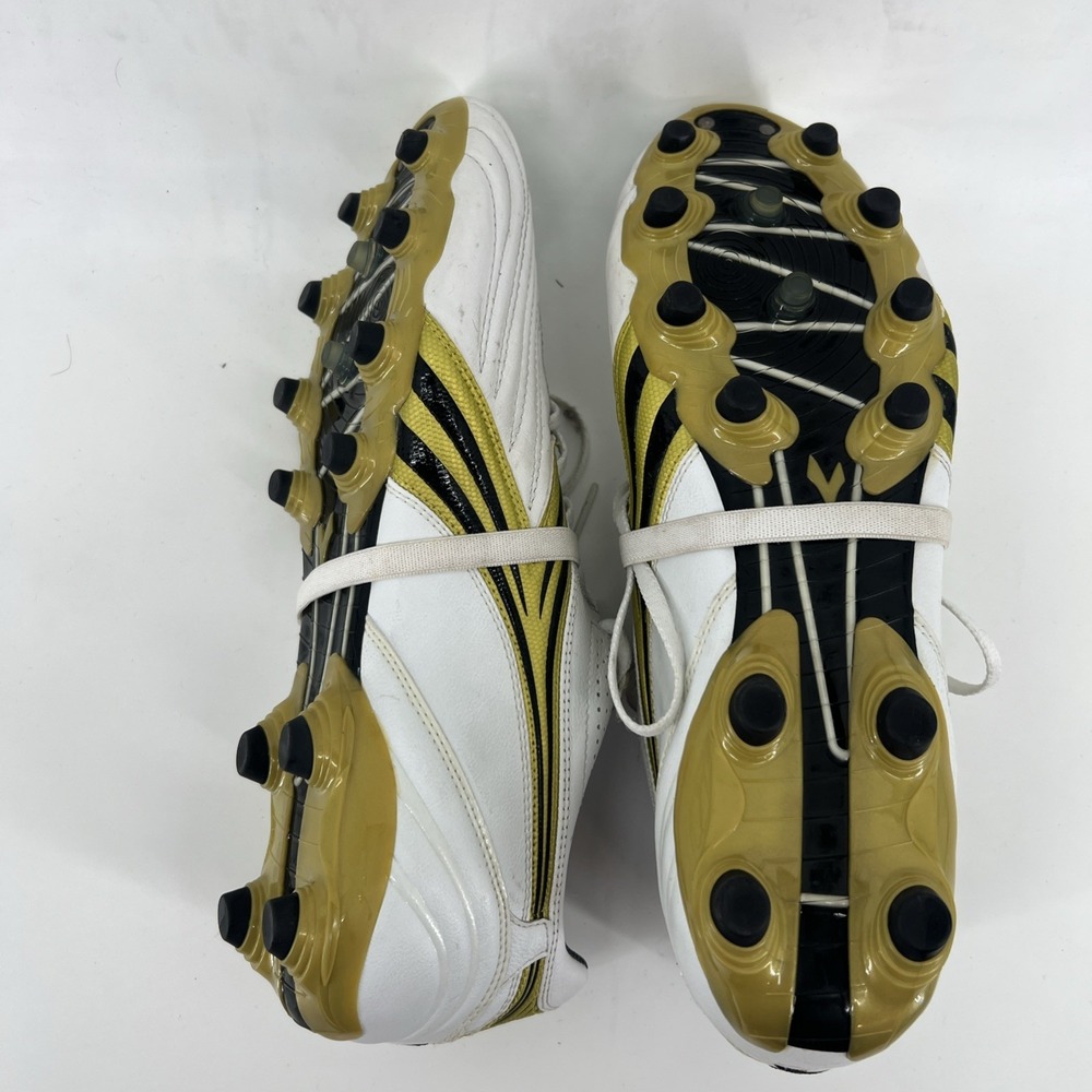 Diadora Soccer Cleats Mens 12 Black White Gold Stile 10 MKg 1t - Picture 5 of 7